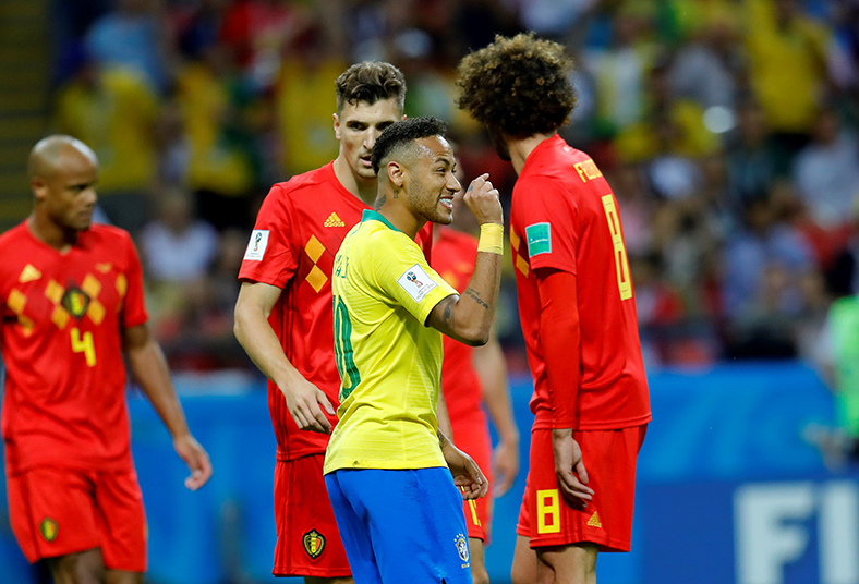 Neymar nÃ£o deu carretilha no jogo contra a BÃ©lgica.