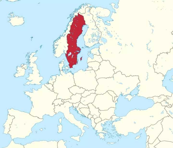 A Suécia dentro da Europa.