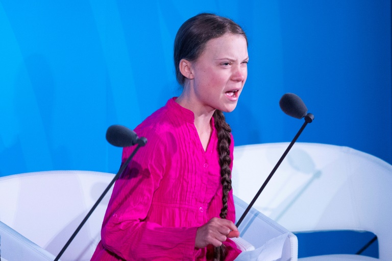 Greta Thunberg durante a Cúpula de Ação Climática da ONU, na sede das Nações Unidas em Nova York.