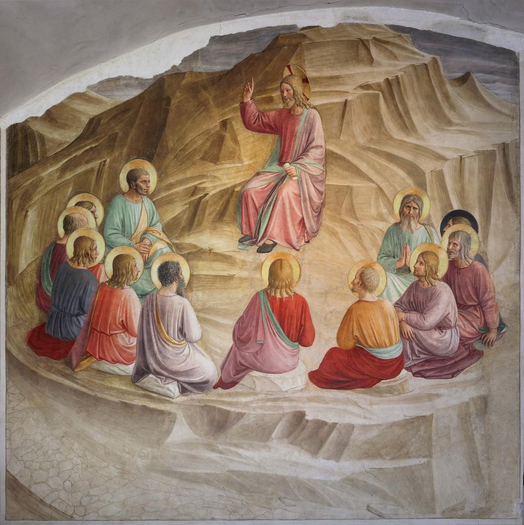 O Sermão da Montanha, afresco renascentista de Fra Angelico, nascido em Guido di Pietro
