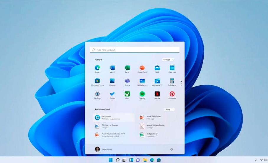 No Windows 11, menu iniciar será centralizado, além de um novo visual