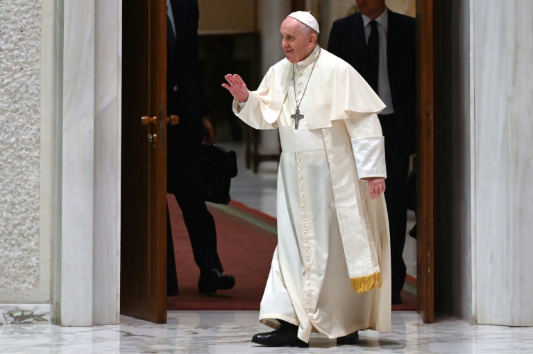 O papa Francisco antes da audiência geral no Vaticano em 18 de agosto de 2021