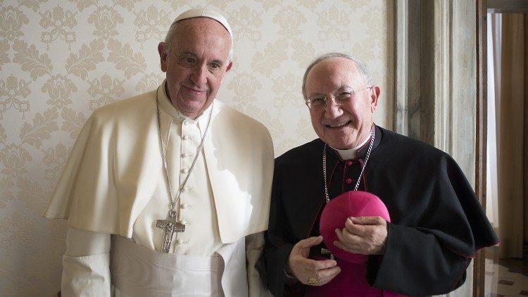 Papa Francisco encontra dom Aldo Cavalli