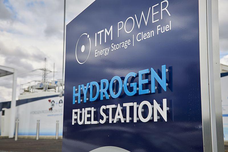 Placa de uma estação de combustível de hidrogênio