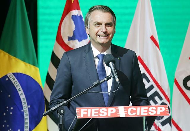 Bolsonaro durante discurso na Fiesp