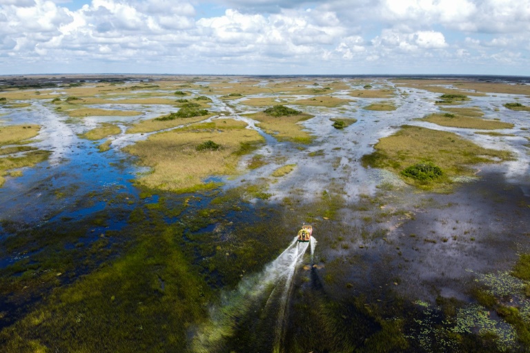 Hidroavião navega no Parque Nacional dos Everglades na Flórida, em 30 de setembro de 2021